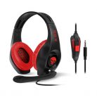 Spirit of Gamer Fejhallgató - PRO-NH5 Red (Nintendo Switch,mikrofon, 3.5mm jack,hangerőszabályzó, 2m kábel fekete-piros)