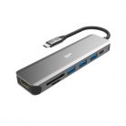 Silicon Power USB HUB - Type-C 7in1 HUB  (1db HDMI, 1db MicroSD, SD kártya, 3db  USB3.0, 1db Type-C ) Fekete