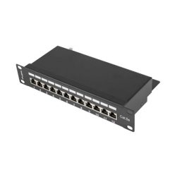   Lanberg Patch panel 12 port 1U 10" CAT.5e árnyékolt, fekete