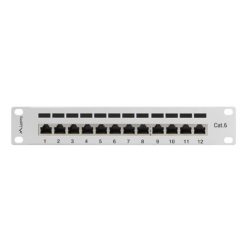   Lanberg Patch panel 12 port 1U 10" CAT.6 árnyékolt, szürke