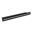 Lanberg Üres patch panel 24 port 1U 19" tehermentesítővel, fekete