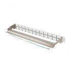 Lanberg Üres patch panel 48 port 1U 19" FTP, árnyékolt, tehermentesítővel, szürke