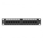 Lanberg Patch panel 12 port 1U 10" CAT.5e fekete