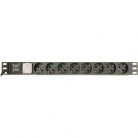 Gembird EG-PDU-014 1U 8db villásdugó CEE 7/7 (EU) rack elosztó PDU 3m fekete