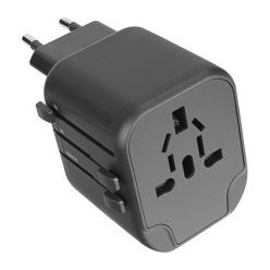   S-Link SL-WL024 Travel 1db villásdugó (EU/UK/USA/AUS) utazó adapter fekete