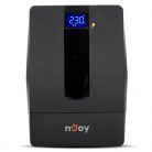 NJOY Szünetmentes 1000VA - Horus Plus 1000 (4 Schuko, line-interaktív, RJ45 védelem, USB, szoftver, LCD kijelző, fekete)