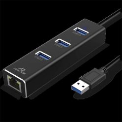   Advance USB Hub - XPAND SMART HUB 2IN1 USB 3.0 (USB-A to 3xUSB-A3.0+RJ-45, fekete)