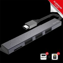   Advance USB Hub - XPAND SMART USB-C 2IN1 (USB-C to 3xUSB-A2.0+MicroSD/SDHC/SDXC, szürke)