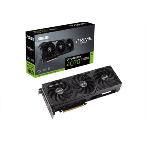 Asus Videokártya - nVidia PRIME-RTX4070TIS-O16G (16384MB, GDDR6X, 2655/21000 Mhz, 256bit, 1xHDMI, 3xDP)