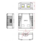 Gembird 2x RJ45 kat. 6 UTP fali aljzat, komplett fehér