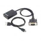 Gembird VGA Jack stereo 3,5mm -> HDMI M/F adapter 0.15m fekete